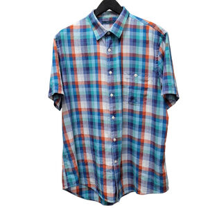 Perry Ellis Men's Checkered Short-Sleeves Button-Up Shirt Size XL